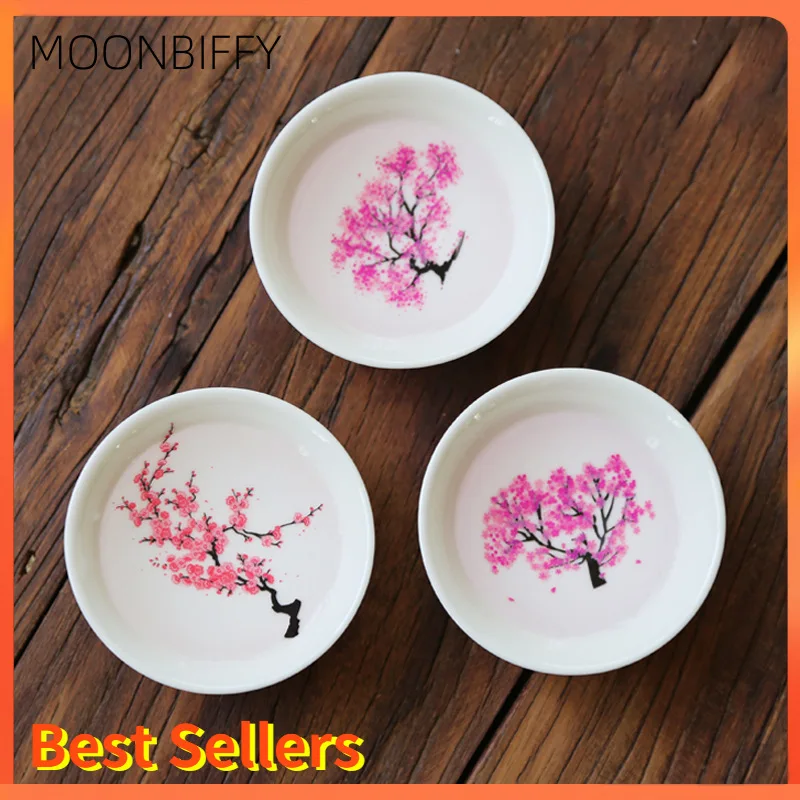 

Japanese Magic Sakura Cup Cold Temperature Color Changing Flower Display Sake Cup Ceramic Kung Fu Tea Cup Tea Bowl Color Chang