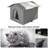 High Quality Oxford Cloth Outdoor Cat House with Stand - Insulated Shelter with Aluminum Foil Lining, Snow & Wind Protection 4
