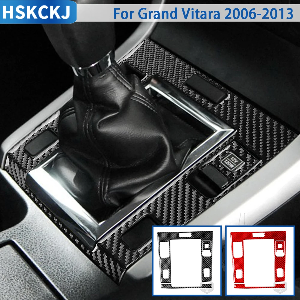 

Для Suzuki Grand Vitara 2006-2013 Аксессуары углеродное волокно Grar переключатель панель отделка наклейка украшение интерьера автомобиля