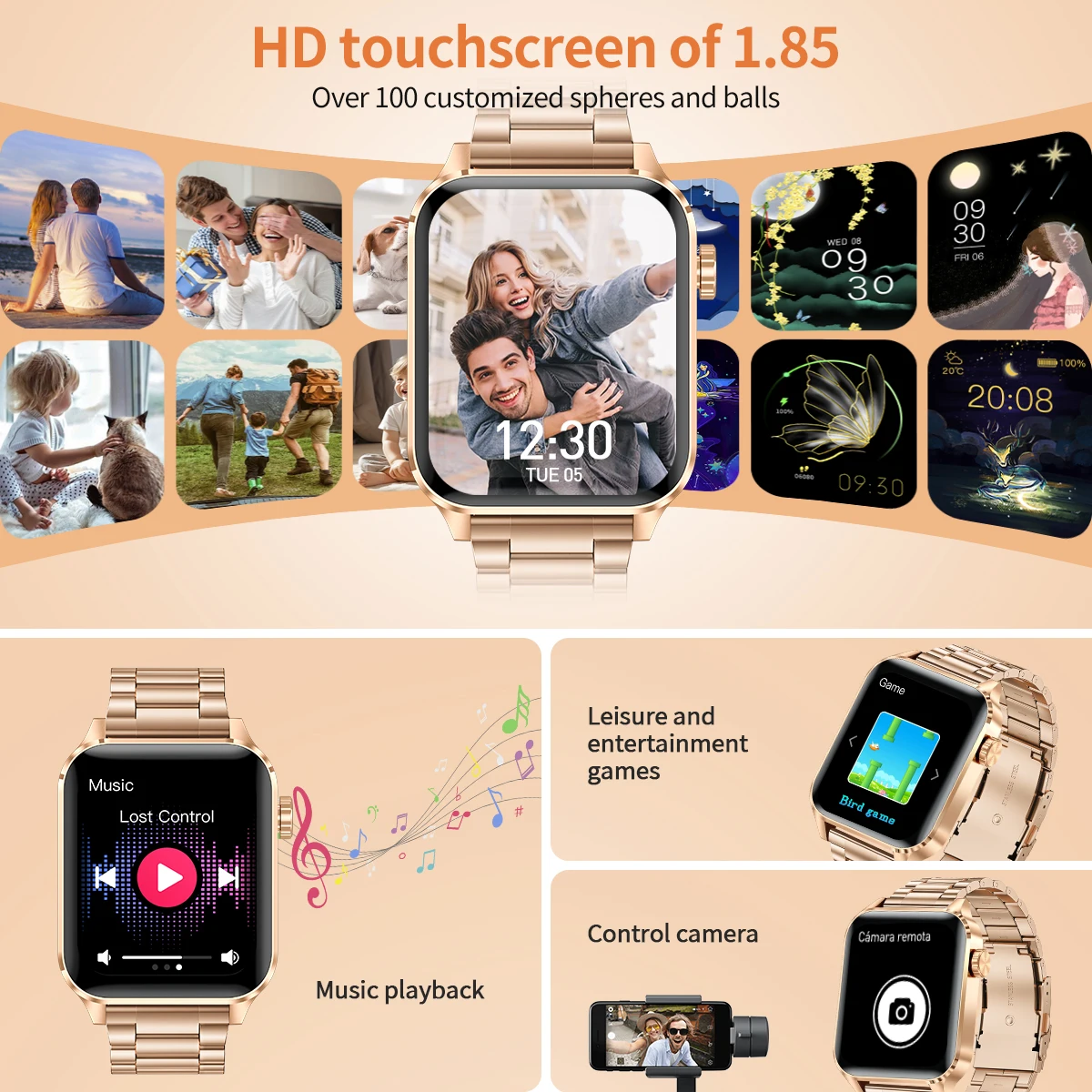 LIGE Men Women Smart Watch HD Screen Heart Rate Bluetooth Calls Waterproof Sport Band DIY Faces SmartWatch For Android IOS 2024