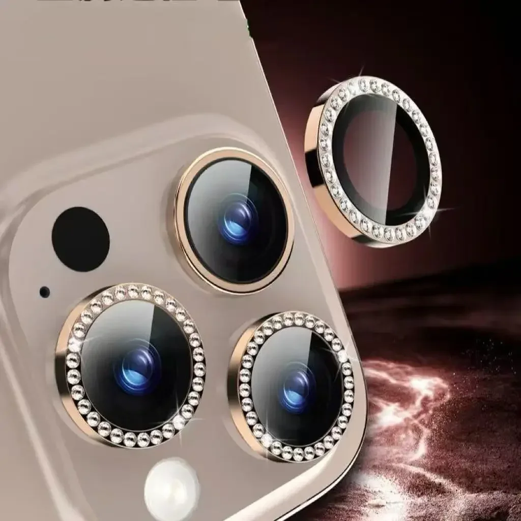 Purple Orange Diamond Camera Lens Protector - Stylish Glass Accessory