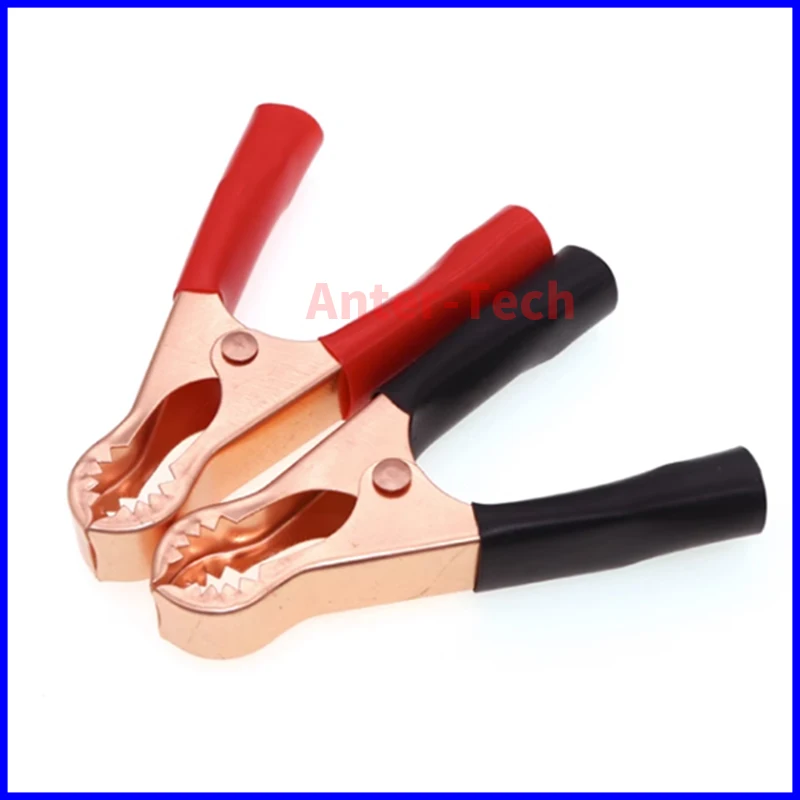 2Pcs 50A Red + Black 80mm Crocodile Car Caravan Van Battery Test Lead Clips Best Promotion Alligator Clips
