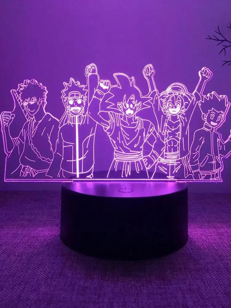 Description Picture 2 of item3D Hot toys One Piece Night Lights 7 and 16 Color Changing Decorative Lights with Remote Control, Great Gift for Boys and Girls!