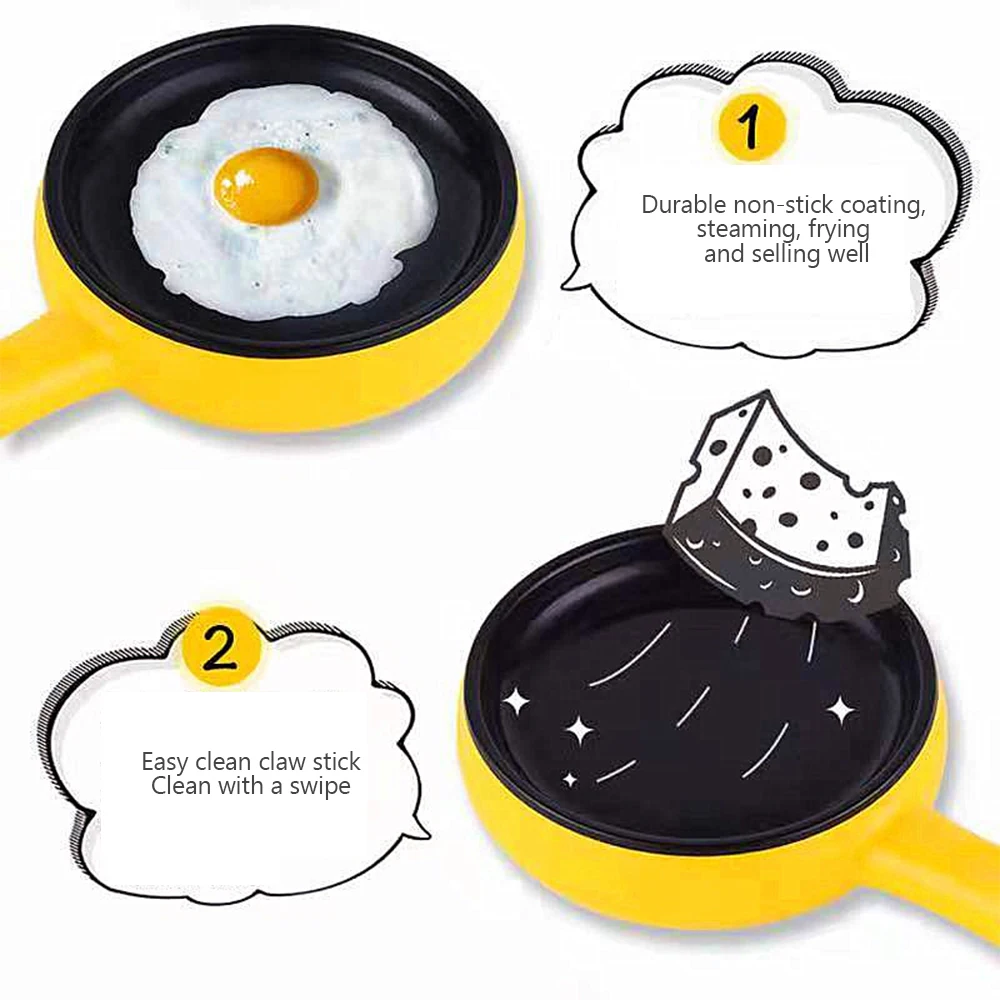 Multifunction Mini Household Egg Omelette Pancakes Electric Fried Steak Frying Pan Non-Stick Boiled Eggs Boiler Steamer Cooker egg cooker electric egg cooker