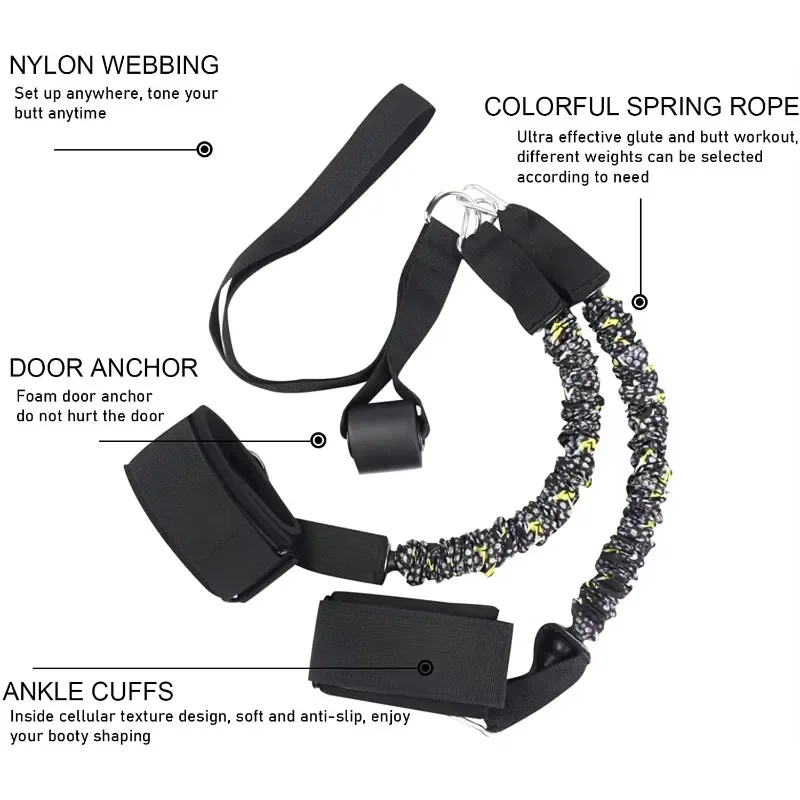 Yoga Training Elastic Resistance Band Leg Hip Power Strengthen Pull Rope Belt Cable Machine Gym Home Workout Fitness Equipment