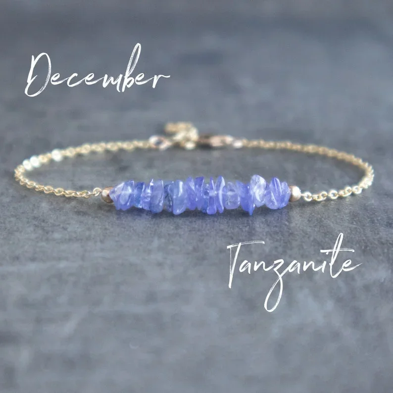 Bracciale In Tanzanite Grezzo, Bracciale In Pietra Grezza, Bracciale In Pietra Portafortuna Di Dicembre, Gioielli In Pietra Grezza, Regali Di Complean