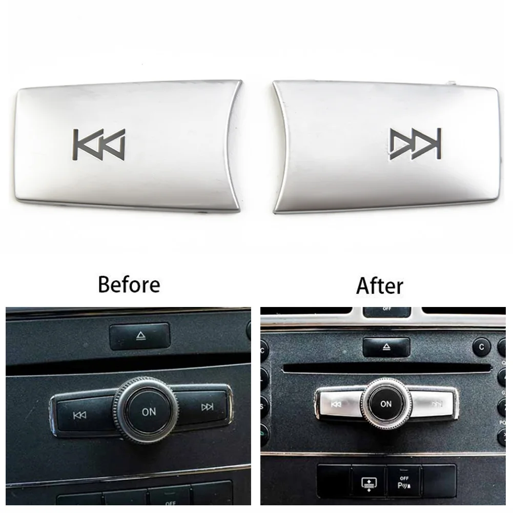 

Car Console CD Panel Multimedia Switch Buttons Sequins Volume Button Cover For Benz C E GLK CLS ML Class W204 W212