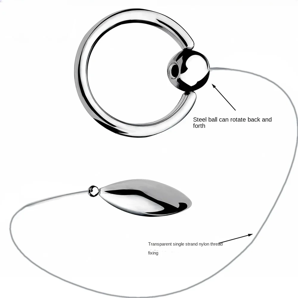 Bullet Thread Metal Urethral Pulling Ball with Hand Grip for Easy Safe Sexual Play Steel Catheter Dilator Penis Plug Adults