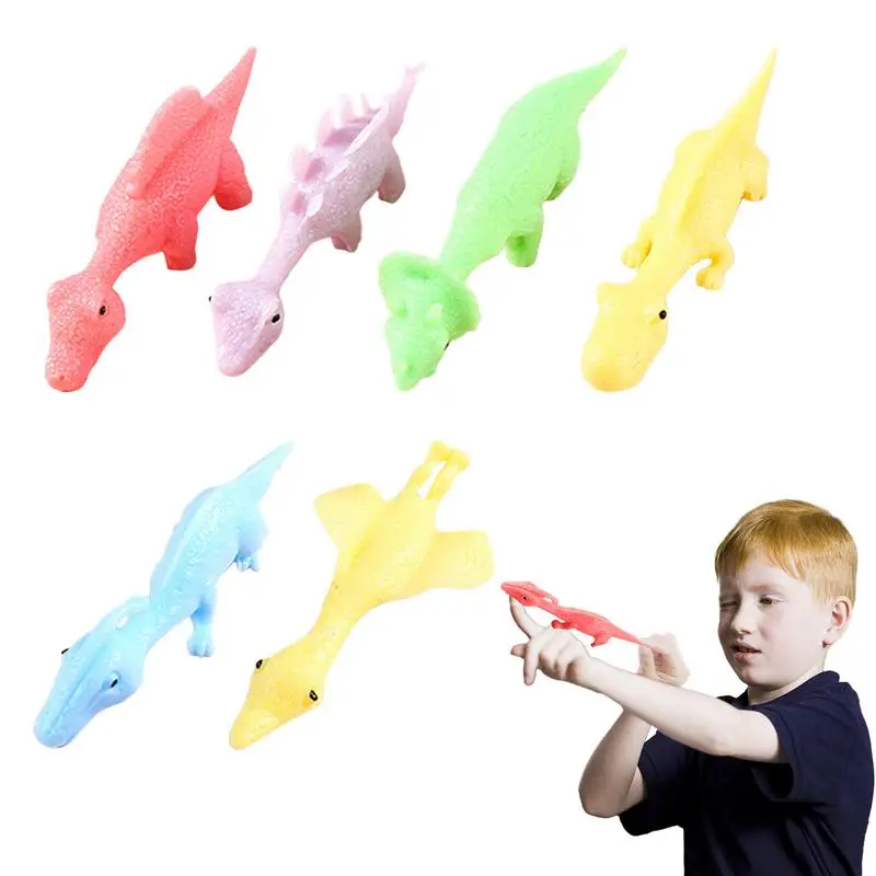 

Animal Finger Slingshots Dino Figures Sling Shot Toys 6Pcs Sensory Fidget Toys Party Favors Funny Gag Gifts Flying Games For