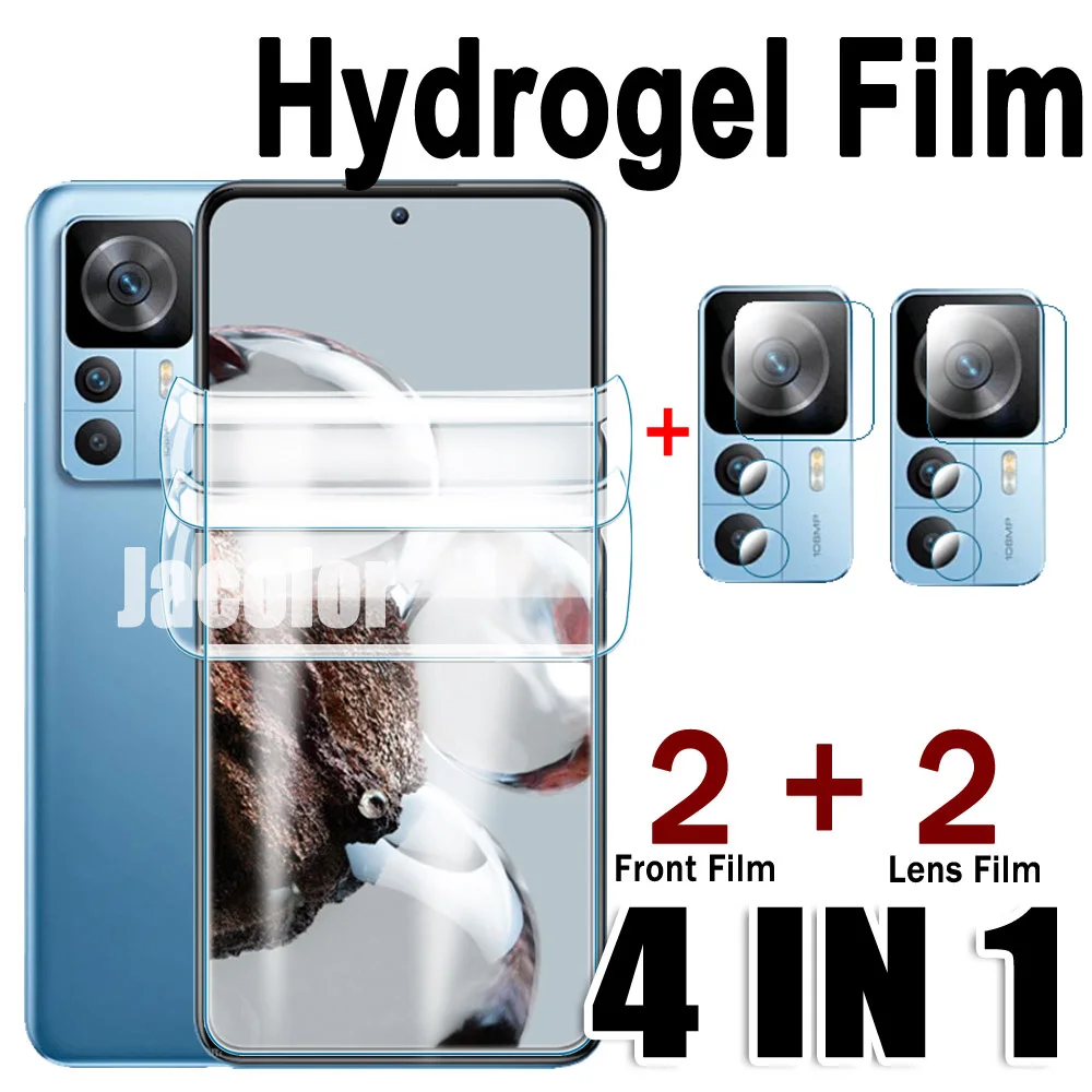 4in1 Safety Gel Film For Xiaomi 12t Pro Mi 12 Lite 12x 2pcs Screen