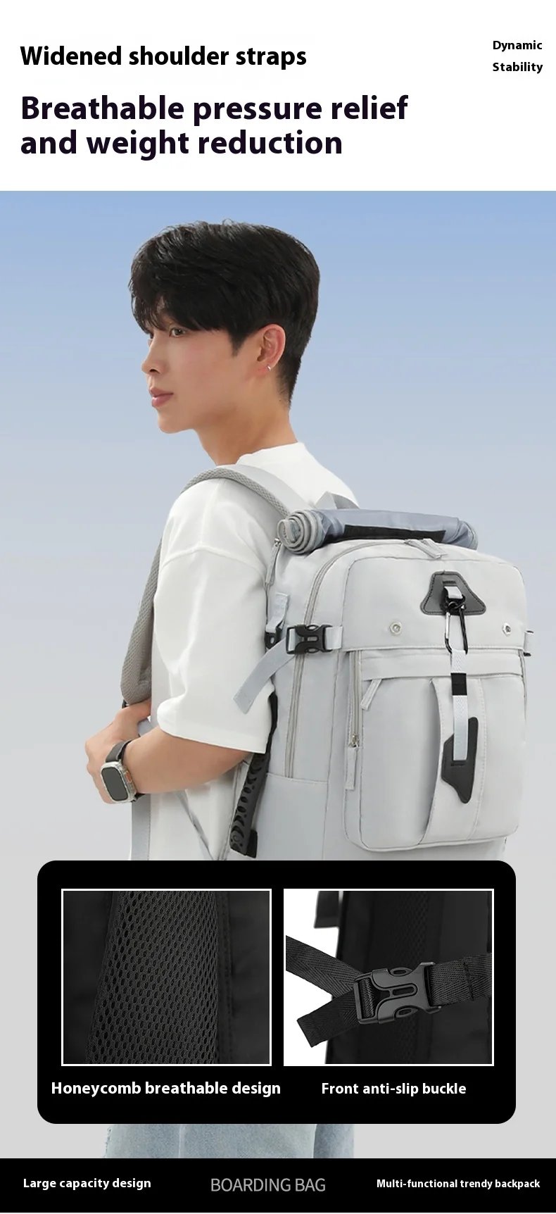 Cross-Border-Rucksack für Herren mit Hochwertiger Ausstrahlung, Großer Kapazität, Tragbare Reisetasche, Outdoor-Wanderrucksack – Detail 13