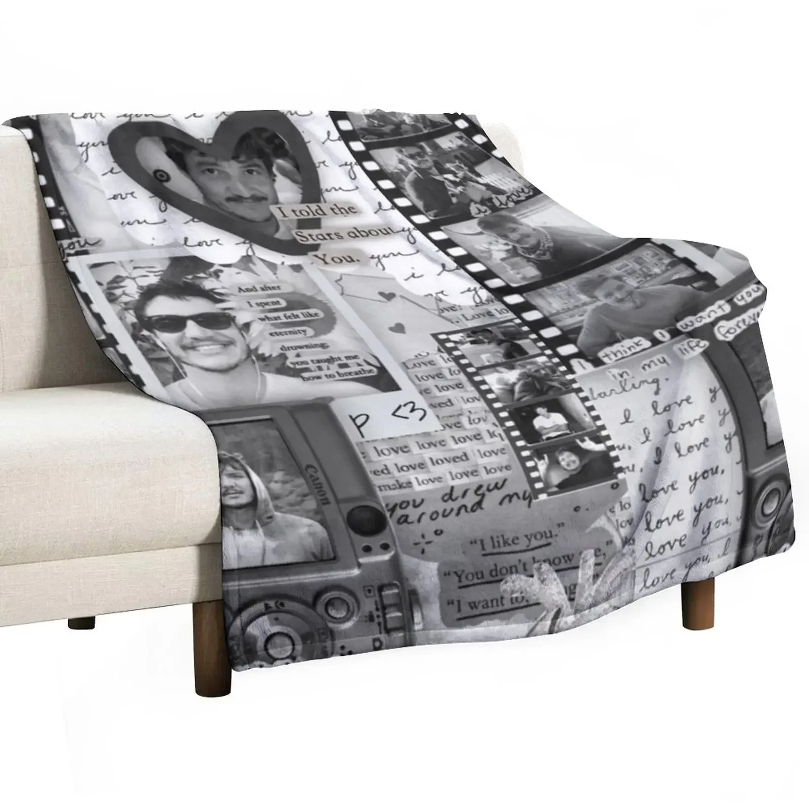 

pedro pascal b&w Throw Blanket for sofa Warm Heavy Blankets