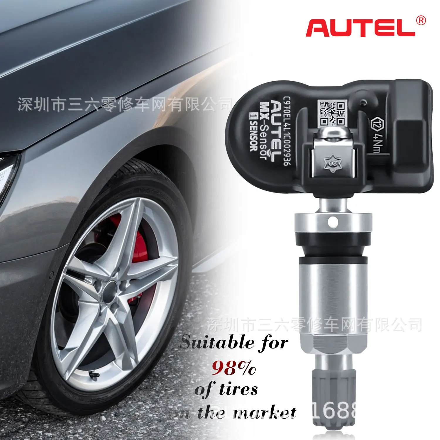 

Autel MX-Sensor 433/315 MHZ 2 в 1 TPMS Sensor программируемый