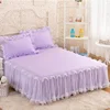 1pcs Elegant Princess Bed Skirt Non-slip Mattress Cover Ruffled Lace Bed Skirt Bedsheet Protector Bedspread No Pillowcase 6