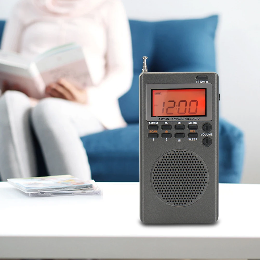 HRD-903 Portable Radio FM Receiver Mini Pocket FM AM Radio Backlight Two Band Outdoor Emergency Radio Alarm for Walking Jogging
