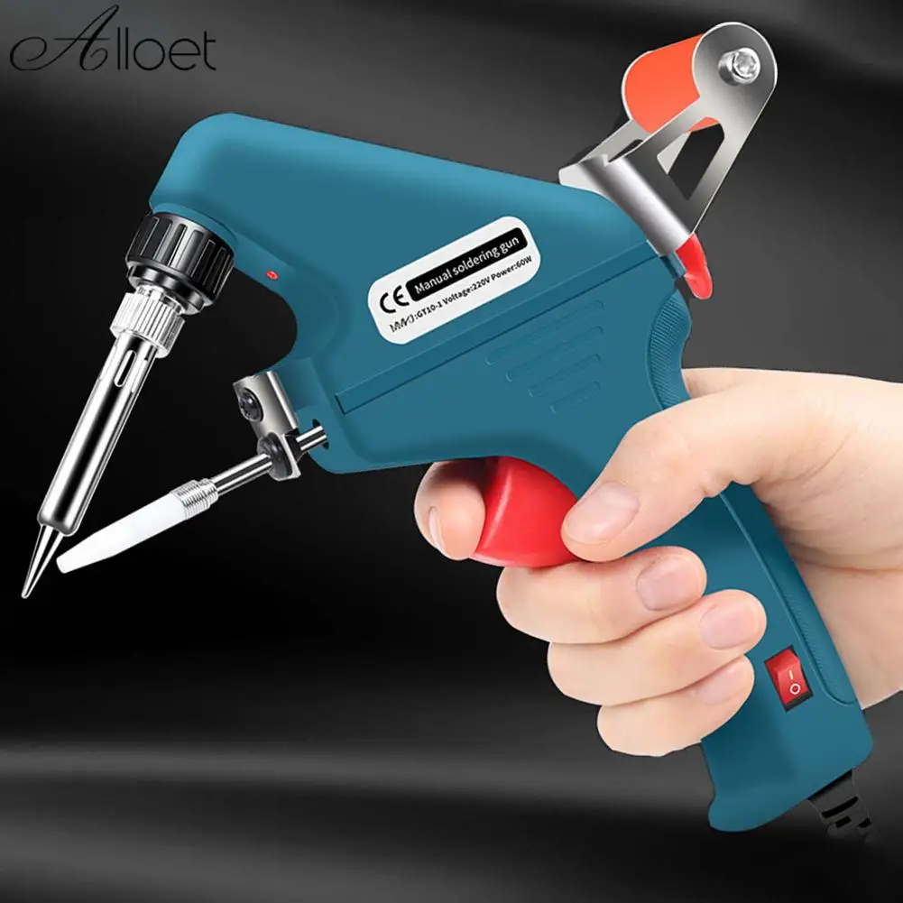 

60W Hand-Held Internal Heating Send Tin Gun 110V/220V Electric Solder Iron Fast Heating Detachable for DIY Electrical Repair