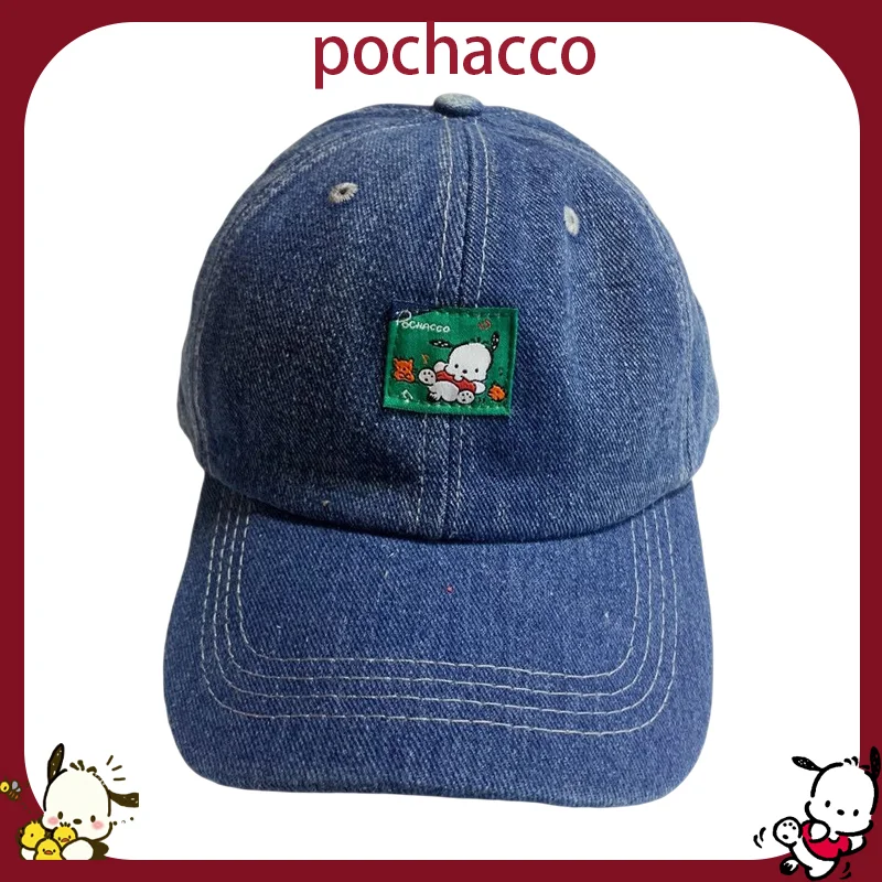 

Sanrio Anime Pochacco Baseball Cap Cartoon Kawaii New Summer Outdoor Fashion Blue Denim Adjustable Y2k Hip-hop Men Women Sun Hat