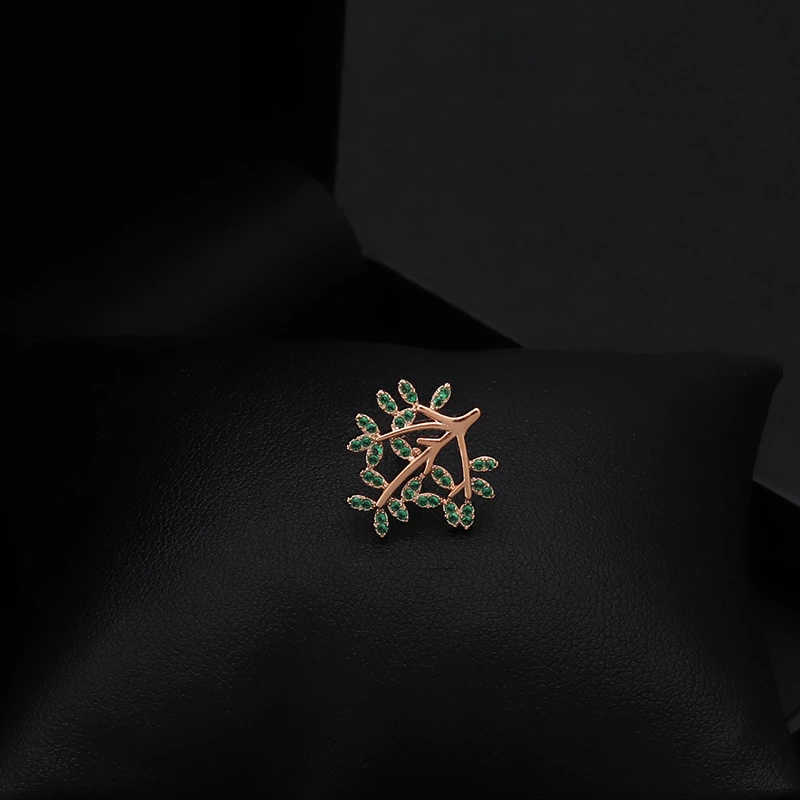 Brooch Japanese Style Simple Green Happiness Tree Pins Small Collar Buckle Plant Men and Women Suit Badge Ornament Jewelry 6025