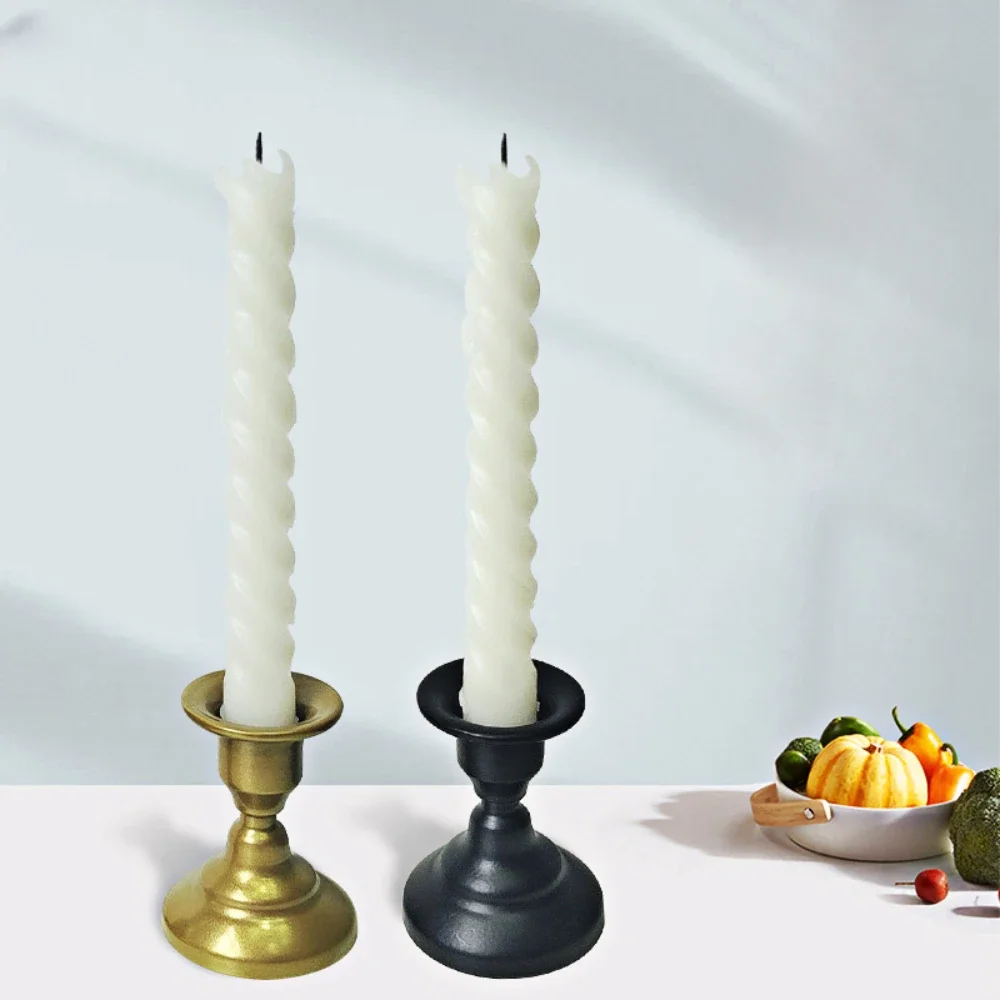 Candle Holders 2-headed Candle Holder Retro Metal Home Art Wedding Stand Wax Silicone Mold