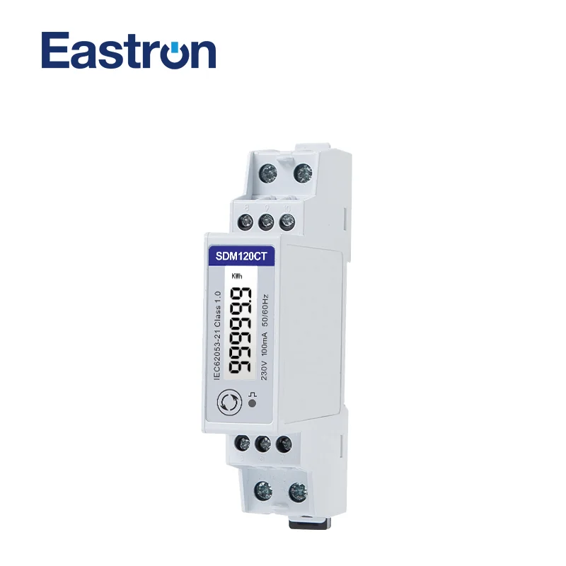 SDM120CT-MV 0.1V input 1 phase 2 wire 230V RS485 Modbus kwh kvarh U I P Q PF Hz dmd DIN rail energy meterCE-A MID energy meter