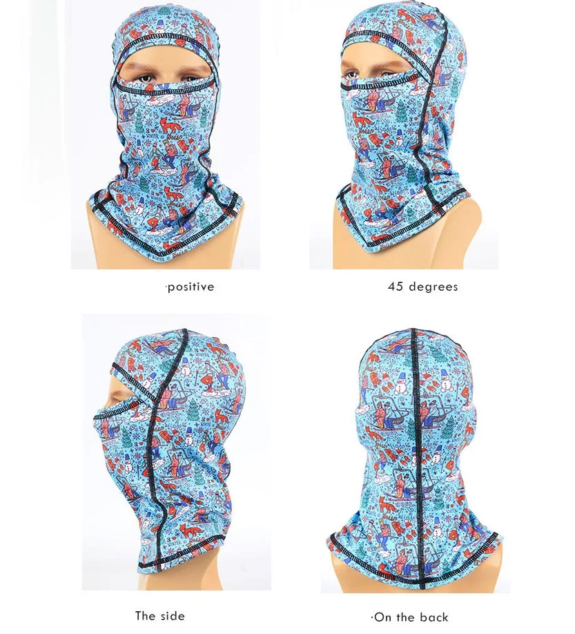 Fashion Parent-child Balaclava Hat Cartoon Full Face Cover Windproof Cycling Mask Winter Beanie Masked Cap