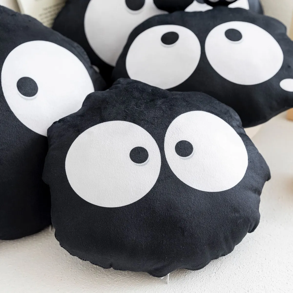 Cute Black Monster Plush Toys Kawaii Ghost Pillow Cushion Stuffed Doll for Children Sleep Hug Pillow Birthday Gift 5