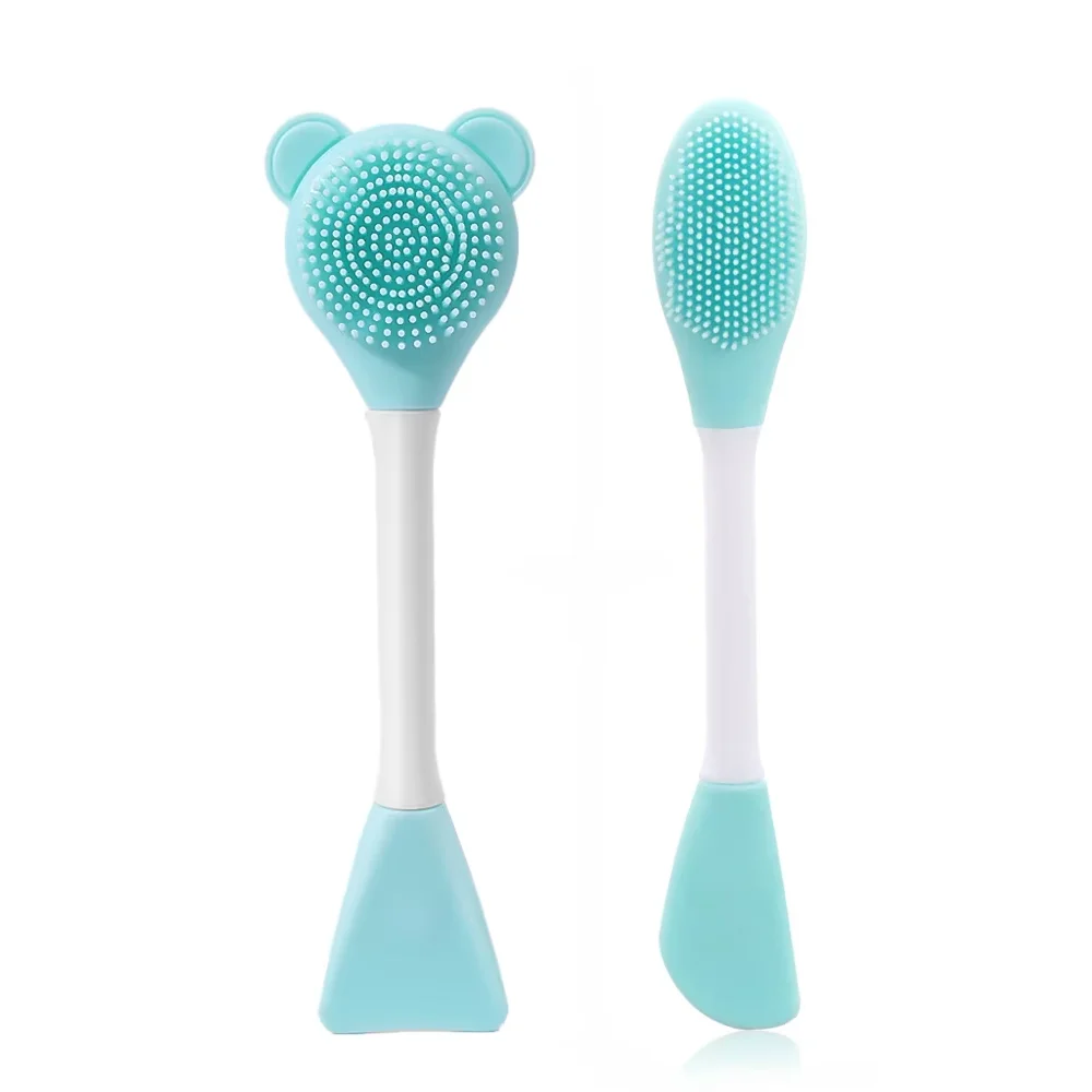 Dual-Head Silicone Facial Mask Applicator and Spatula Set