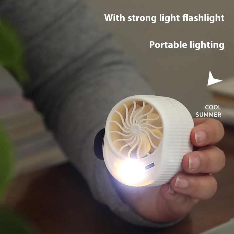 Portable Mini Pocket Fan Light Wearable Clip-On Rechargeable Outdoor Hat Clip Fan Light for Camping Fishing Hiking Travel Use