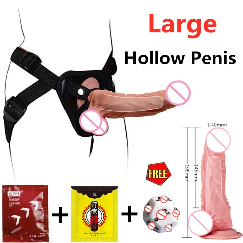 Penis Realistic Dildos Strap On Hollow Dildo Panties Harness Male Gay Vibrator Adult Sex Toy Woman Lesbian Masturbator