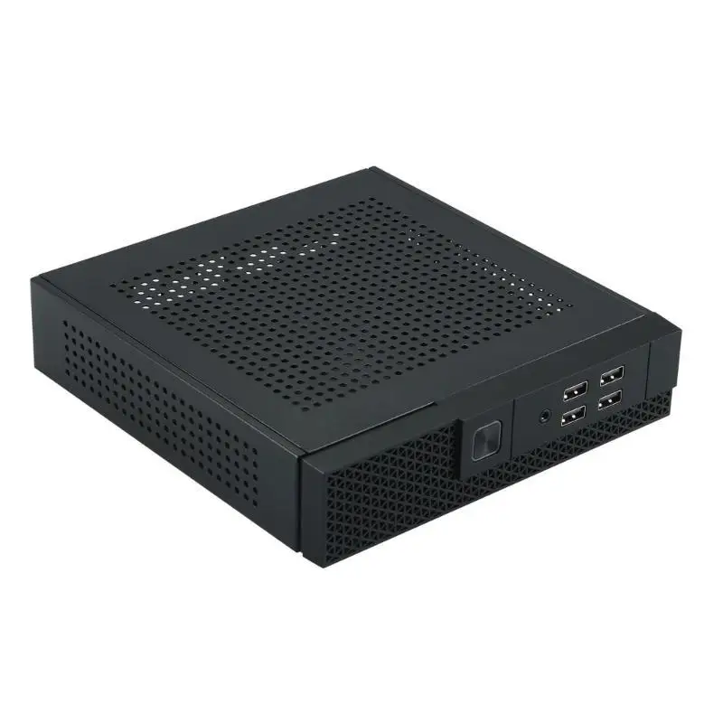 652F TX07 Mini ITX PC-Gehäuse Tower HTPC Kleines Gehäuse Gaming-Computergehäuse Servergehäuse mit 4 USB-Anschlüssen für Computer