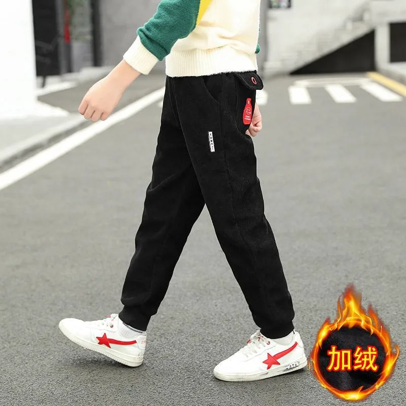 

Kids New Teenage Boys Pants Cotton Winter Thick Kids Trousers Sports Pants For Boys Autumn 5 6 8 10 12 14 Year Casual Clothes
