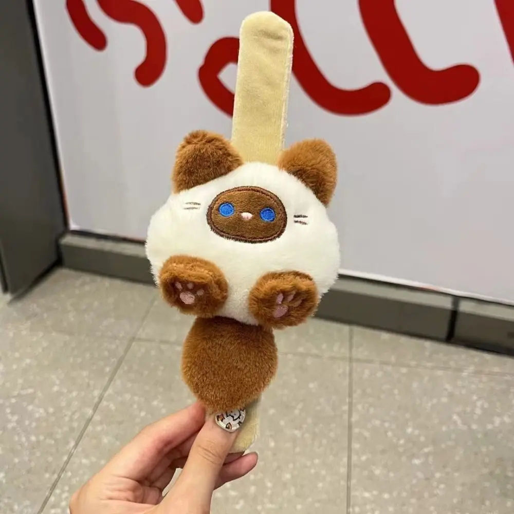 Siamese Cat Cat Slap Bracelet Series Simulation Pink Cat Plush Doll Slap Bracelet Soft Cute Doll Capybara Plush Wrist Band