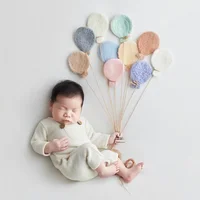Baby Photography Props Infant Colorful Wool Felt Balloon Prop Handmade Heart DIY Decorations Newborn Photo Shooting Accessories 2
