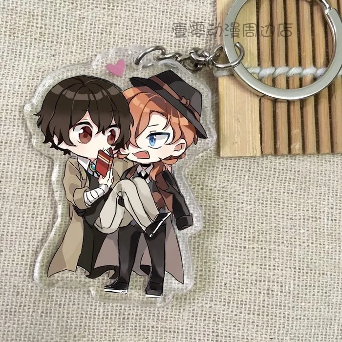 Anime Bungo Stray Dogs Acrylic Keychain Soukoku CP Dazai Osamu Nakahara