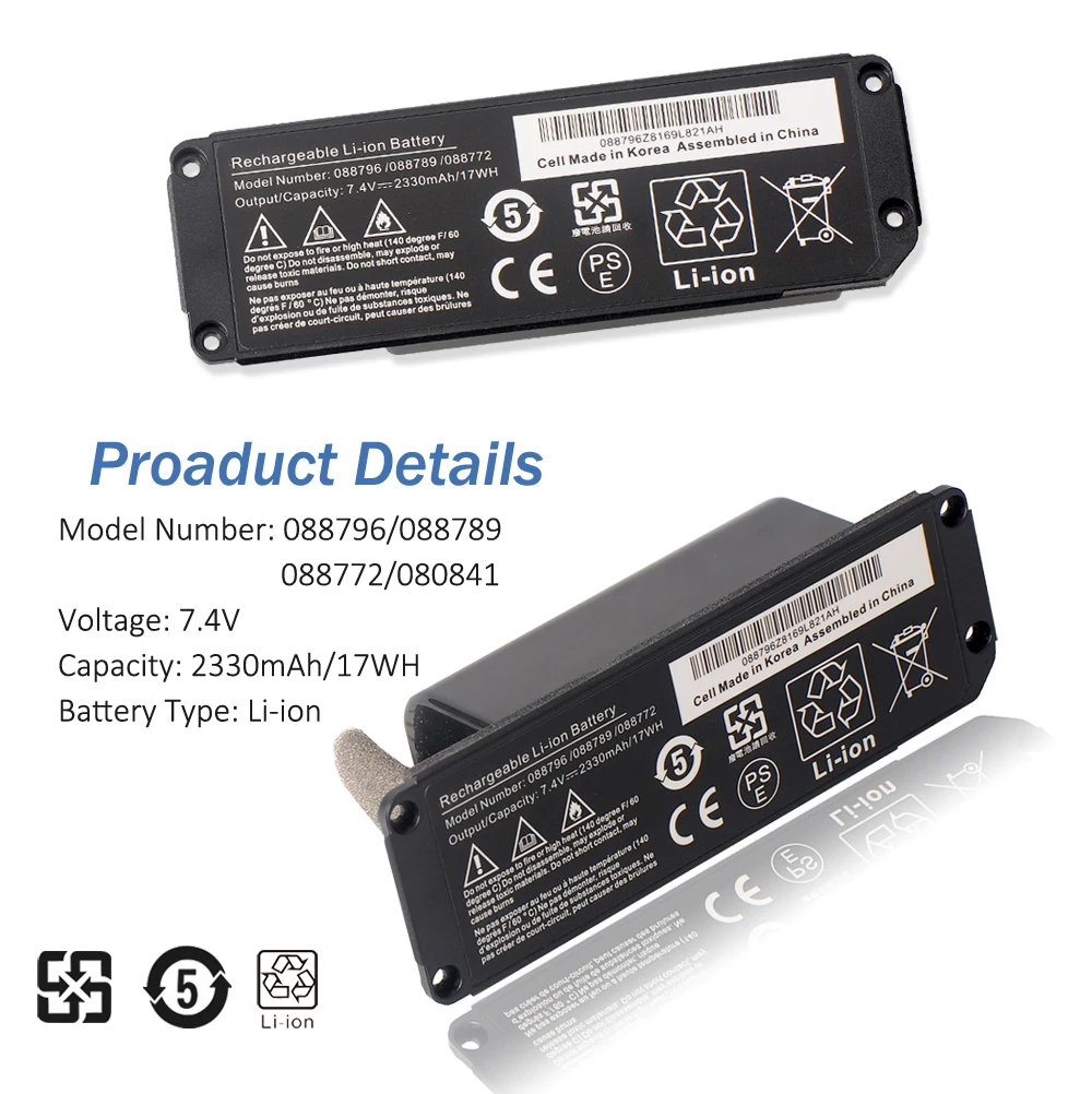 Etesbay 088796 088789 Bateria Bluetooth Speaker para Bose Soundlink Mini 088772 080841 7.4v 2330 Mmah 17wh - Imagem 4