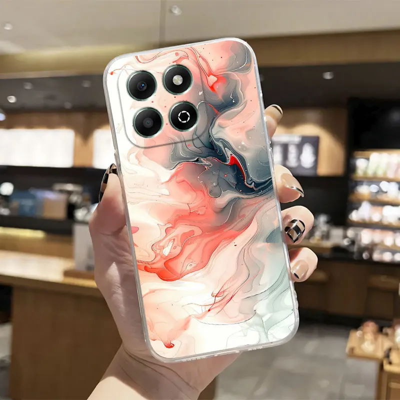 Luxury Clear Shockproof Silicone Soft Phone Case with Transparent Print Design