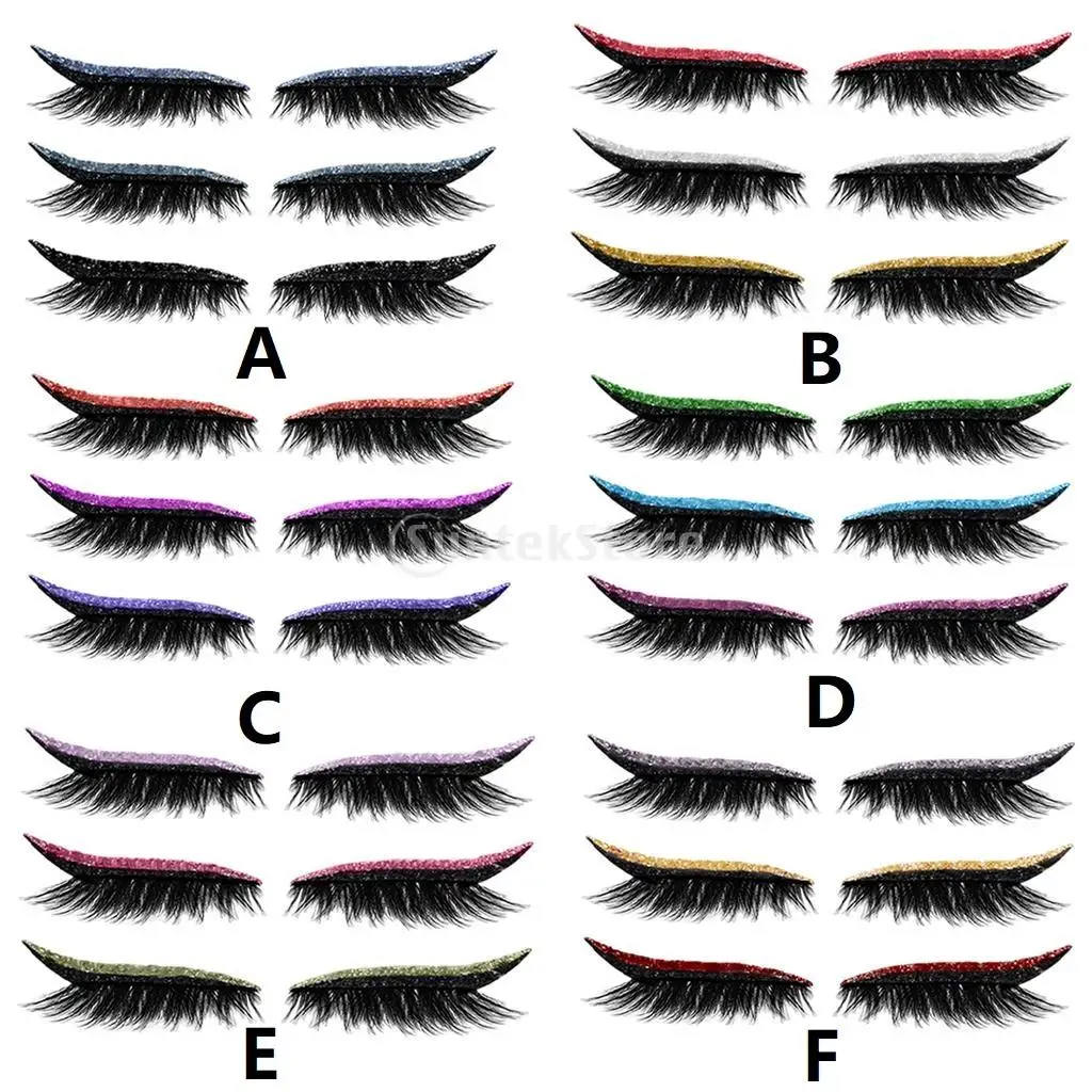 Reusable 3 Pairs Eyeliner and Eyelash Stickers Instant Outline Eye Line