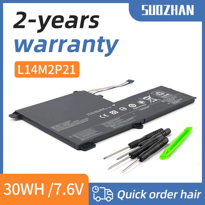 Batteria Sostitutiva Per Lenovo IdeaPad 330S – L14M2P21 30Wh 7.4V Ioni Di Litio, Compatibile Con 330S-14AST, 15IKB E Serie GTX1050