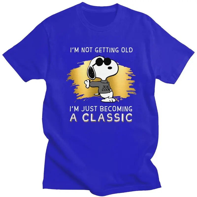 thumbnail image 1 of Camiseta con estampado de Snoopys para hombre, camisa de manga corta, de algodón, ajustada, 1 of 5
