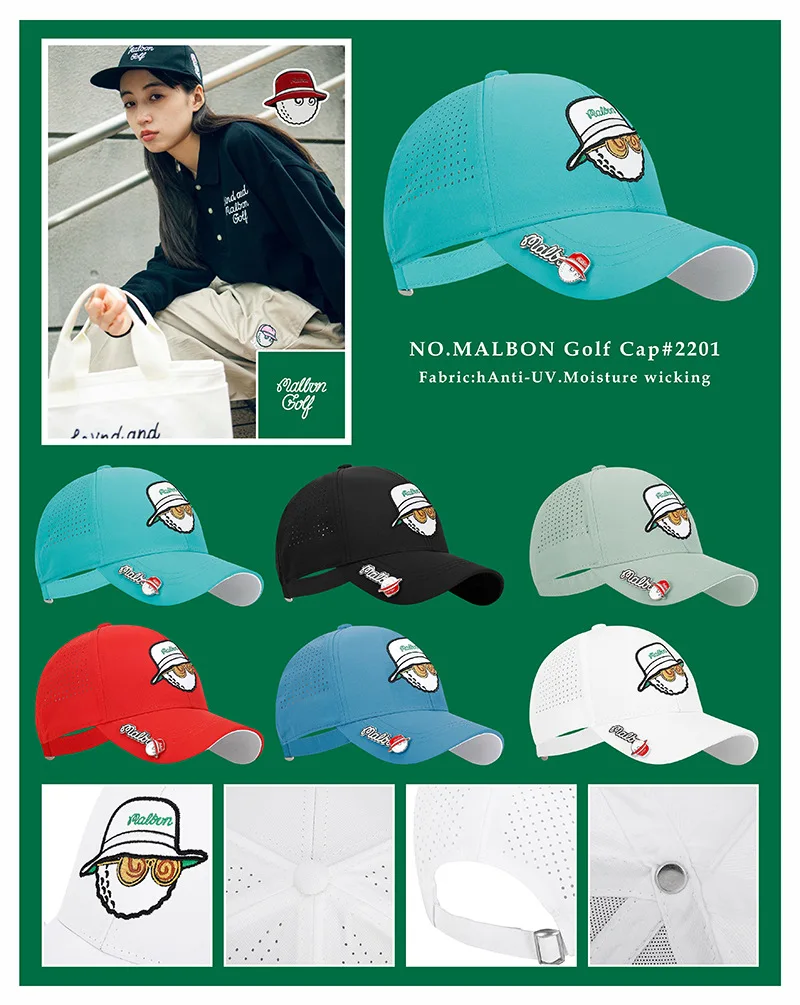 MALBON Fashion High Quality Baseball Cap Outdoor Golf Sun Hat for Men and Women_voghion.com