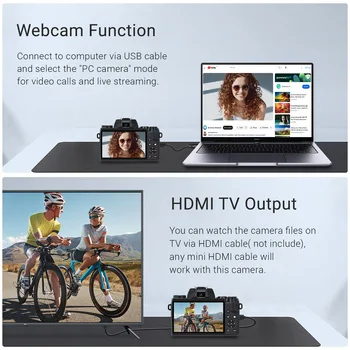 Digital Camera for Photography, 4K 64MP WiFi Vlogging Camera with Flash, Lens Hood, Front and Rear Camera, 4 Inch Touch Screen 4