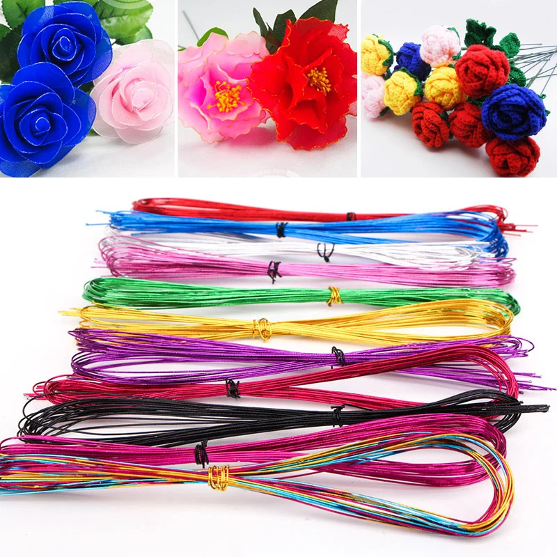 20Pcs 80cm Stocking Flower Wire 0.8mm Diameter Artificial Branches Iron
