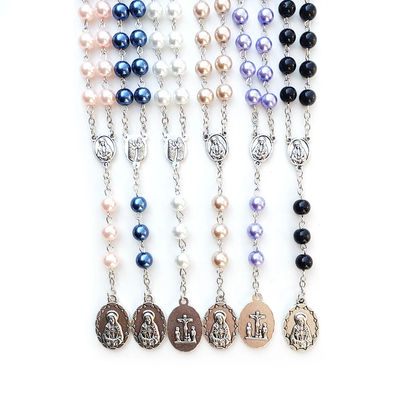 Seven Sorrows Pearl Rosary Necklace 6