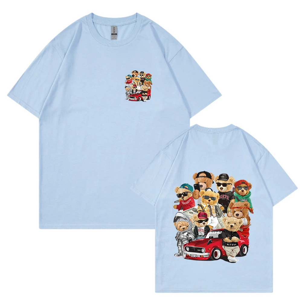 

2023 Women's and Men's 3D Printed Teddy Bear Pattern T-shirt Summer Casual Short Sleeve Round Neck Top T-shirt Clothing