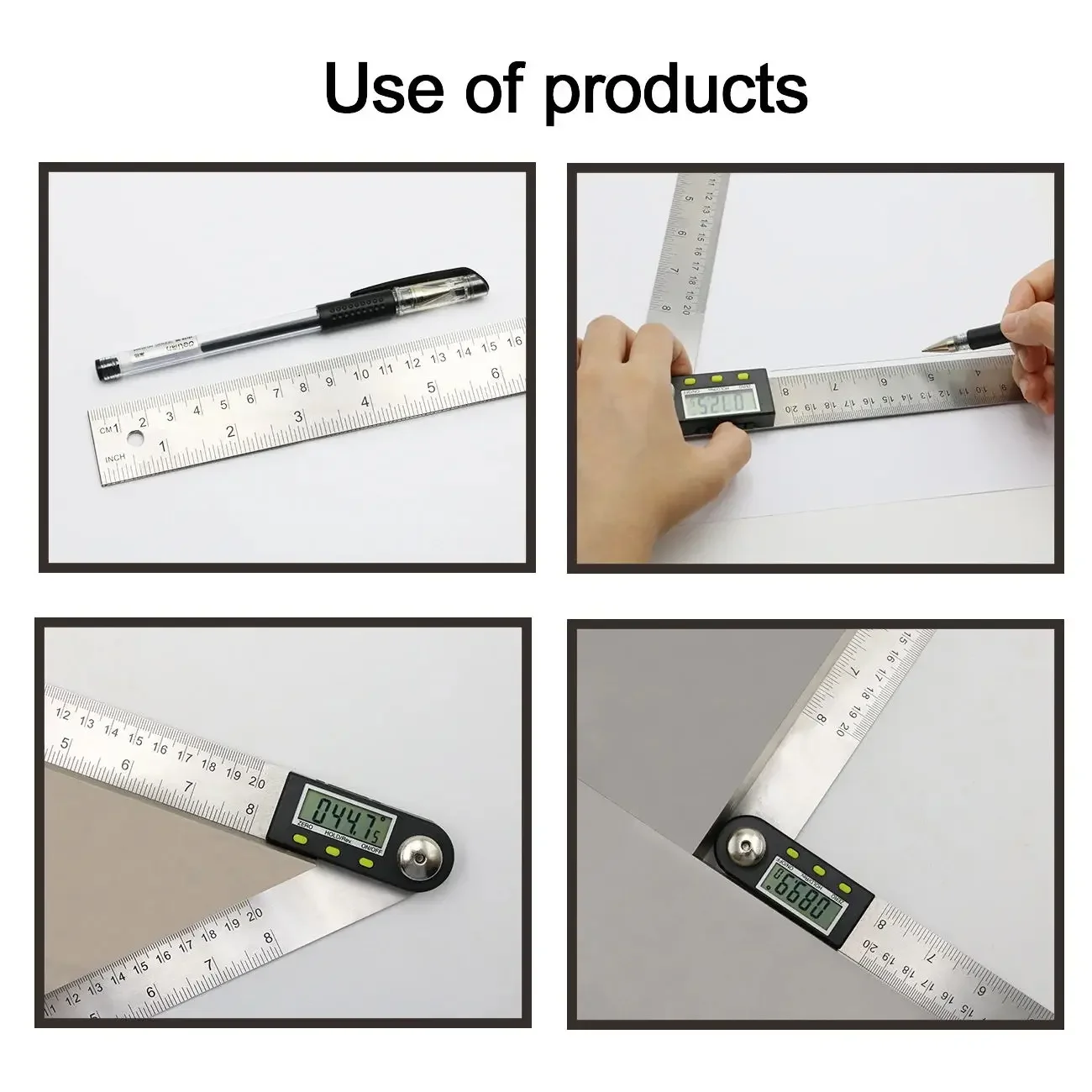 200mm 8'' Digital Protractor Inclinometer Electronic Angle Ruler Goniometer Measurements Stainless Steel Angle Ruler