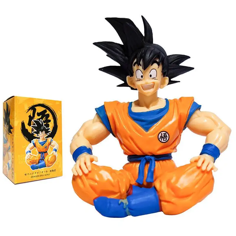 

11cm Anime Dragon Ball Figure Son Goku Sitting Position Figurine Collection Pvc Model Statue Cake Car Ornaments Doll Child Toys