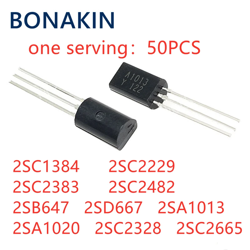 50PCS 2SA1013 TO 92L A1013 TO 92 2SA1020 2SC2328 2SC2655 2SC1384 ...