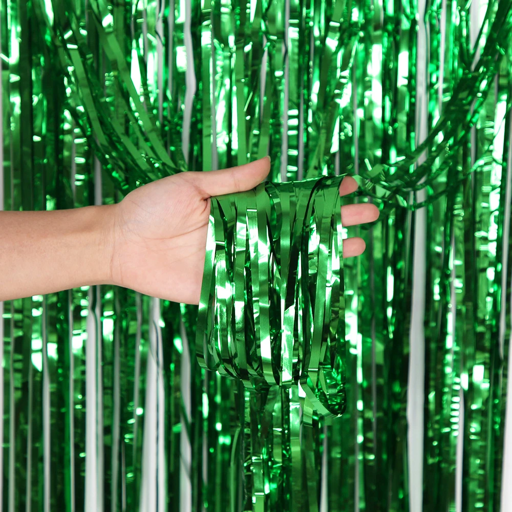 Shimmering Iridescent Foil Fringe Curtain Party Backdrop Decor
