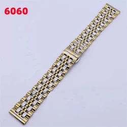Premium Solid Stainless Steel Watch Strap Replacement Bracelet - 21mm (Silver Gold)