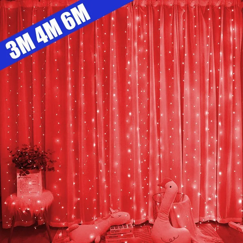 

3M/4M/6M LED Curtain Garland Fairy Lights USB with Remote control 8 Modes Garland Christmas Decoration for Home Bedroom Party